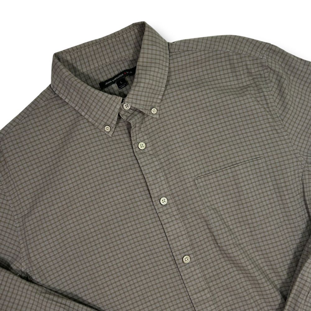 John‎ Varvatos Plaid Button Up Dress Shirt Long Sleeve Checkered Mens L